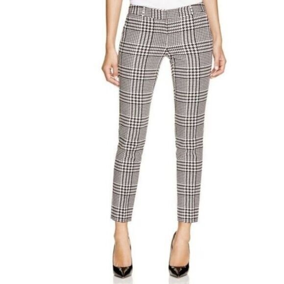 MICHAEL Michael Kors Black and White Plaid Cropped Pants - Picture 1 of 13